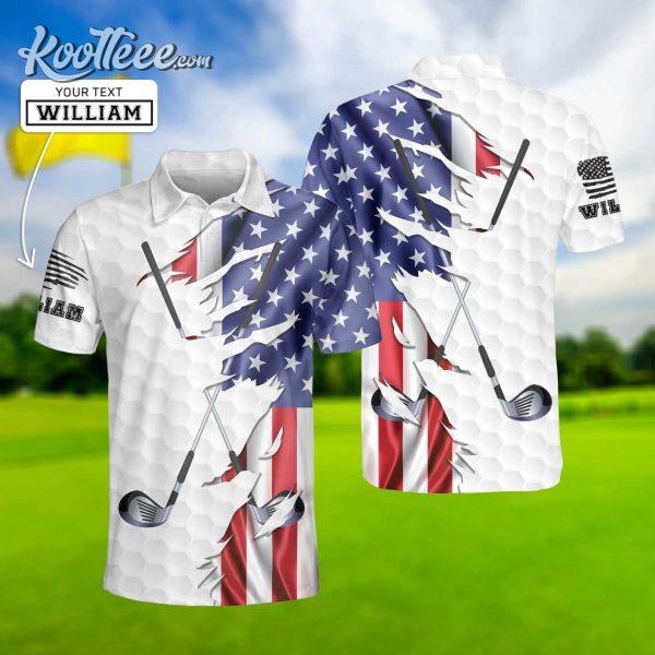 American Golfer 4th of July Custom Polo Shirt