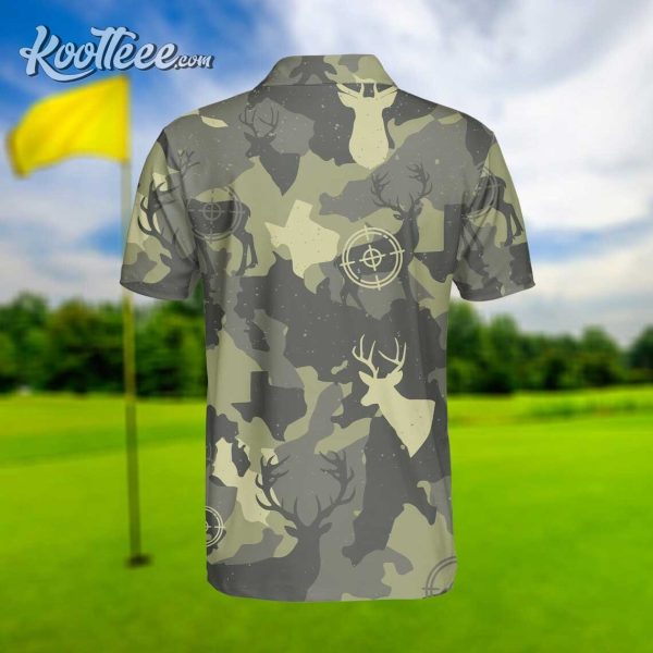 Deer Hunting Texas Golf Polo Shirt