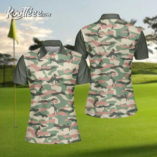 Camouflage Pattern Golfer Womens Polo Shirt