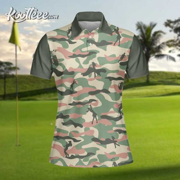 Camouflage Pattern Golfer Womens Polo Shirt