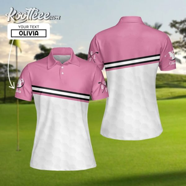 Just A Pink Girl Who Likes To Play Golf Custom Polo Shirt