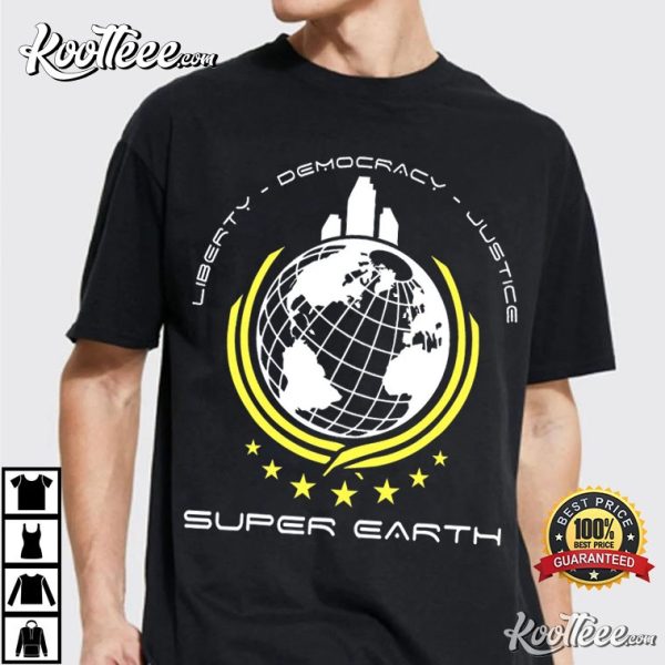 Super Earth Diving Into Hell For Liberty Helldivers T-Shirt