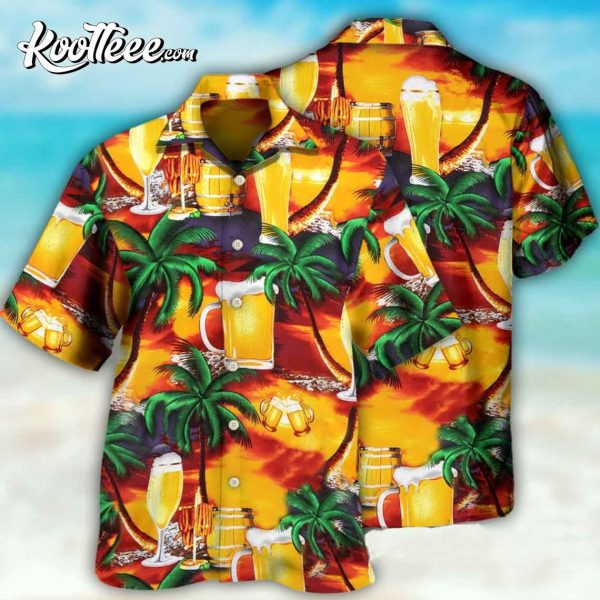 Beer In Paradise Beer Lovers Tropical Hawaiian Shirt