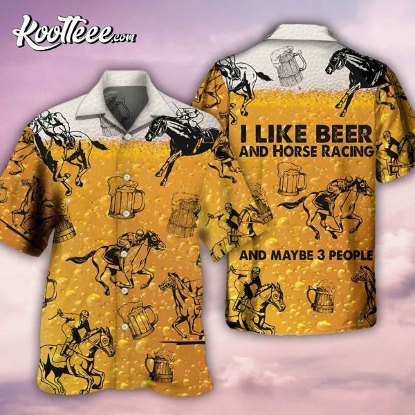 Beer Days Horse Racing And Beer Hawaiian Shirt And Shorts