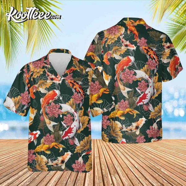 Japanese Koi Fish Pattern Hawaiian Shirt