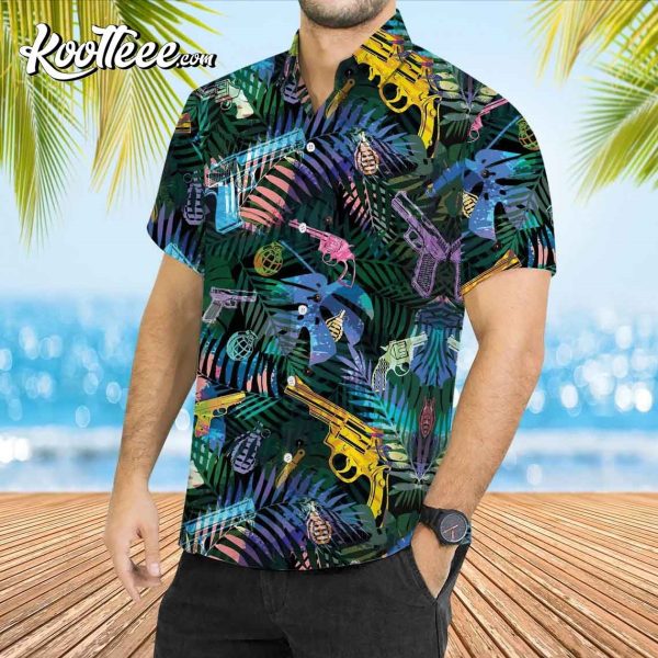 Tropical Gun Lover Gift Hawaiian Shirt