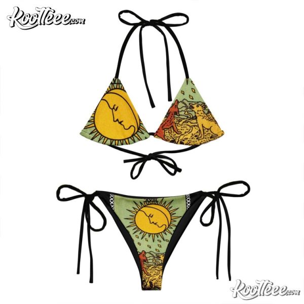 The Moon Tarot Card Witchcore String Bikini Swimsuit