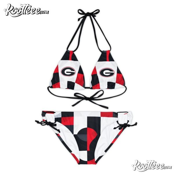 Georgia Bulldogs Football Strappy Bikini Set