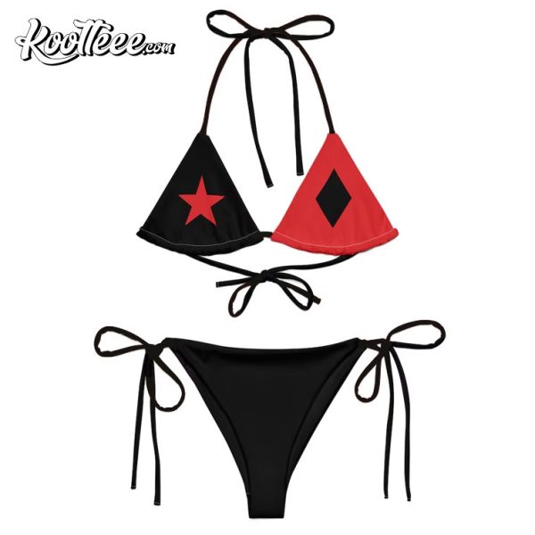 Harley Quinn Comics Inspired String Bikini Set