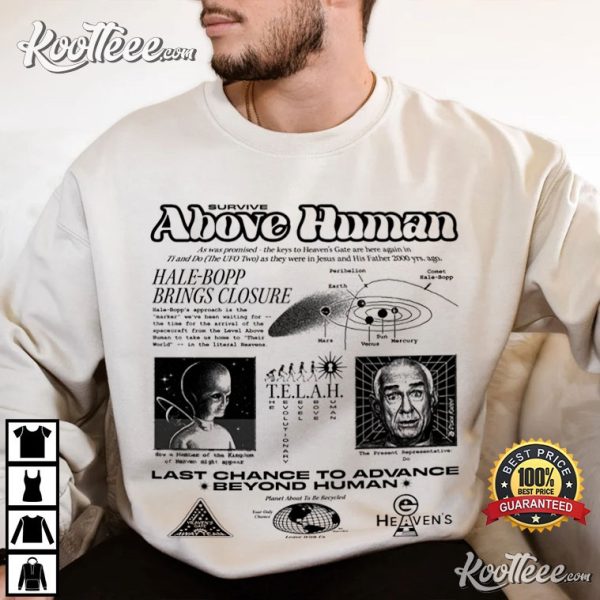 Heavens Gate Cult Survive Above Human 90s T-Shirt