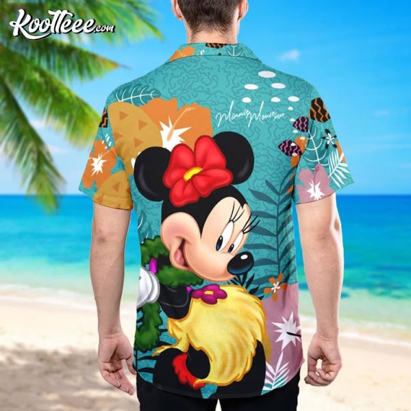 Minnie Mouse With Flower Hawaiian Shirt