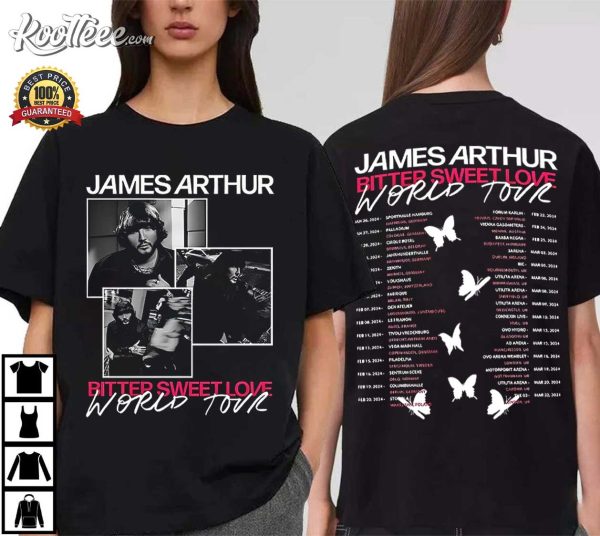 James Arthur Bitter Sweet Love 2024 World Tour T-Shirt