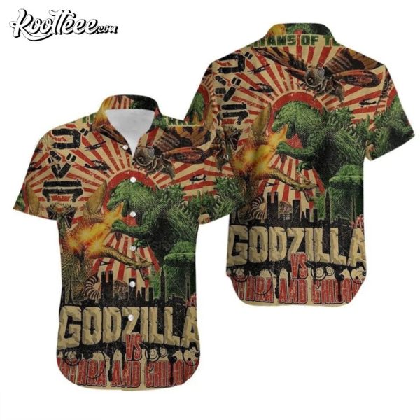 Godzilla vs Mothra And Ghidorah Hawaiian Shirt