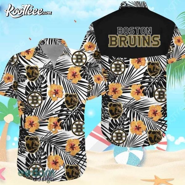 Hockey Boston Bruins Hibiscus Beach Hawaiian Shirt