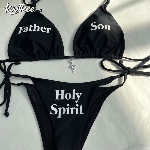 Holy Spirit Father Son Black Bikini Swimsuit