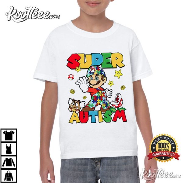 Autism Awareness Super Mario T-Shirt