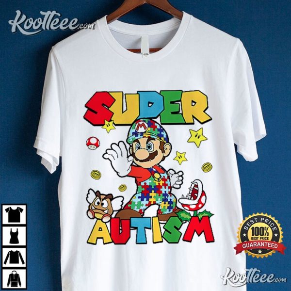 Autism Awareness Super Mario T-Shirt