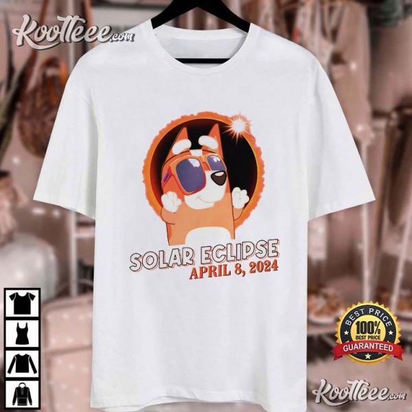 Total Solar Eclipse 2024 Path Of Totality Bingo Bluey T-Shirt