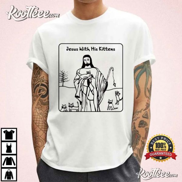 Jesus With His Kittens T-Shirt