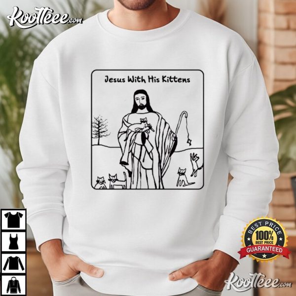 Jesus With His Kittens T-Shirt