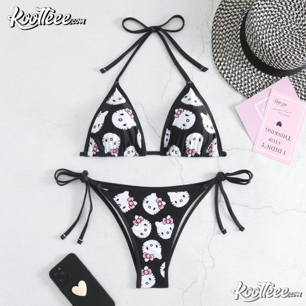 Hello Kitty Black Summer Bikini Swimsuit