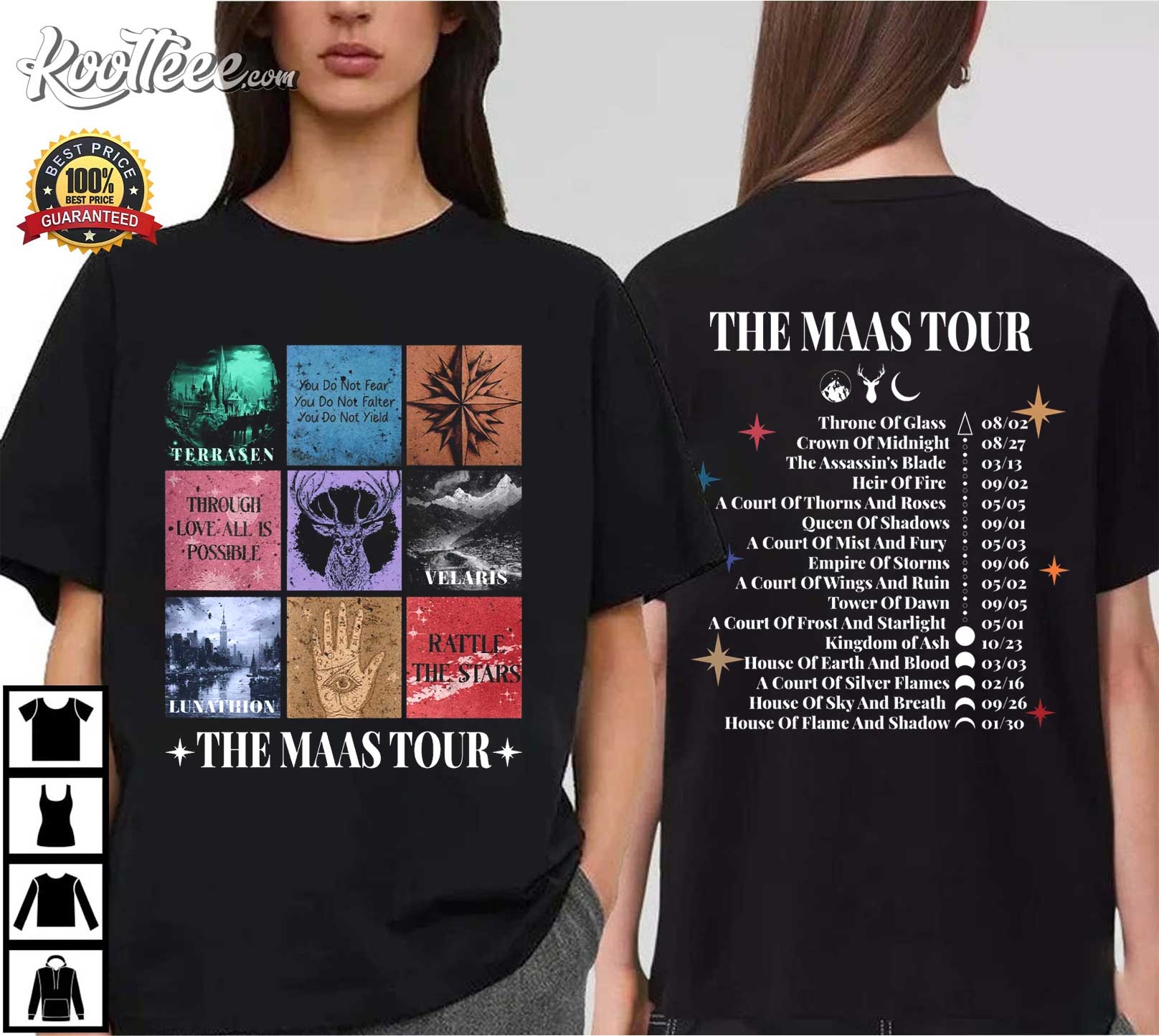 Sarah J Maas Eras Tour Acotar Throne of Glass SJM Fan T-Shirt
