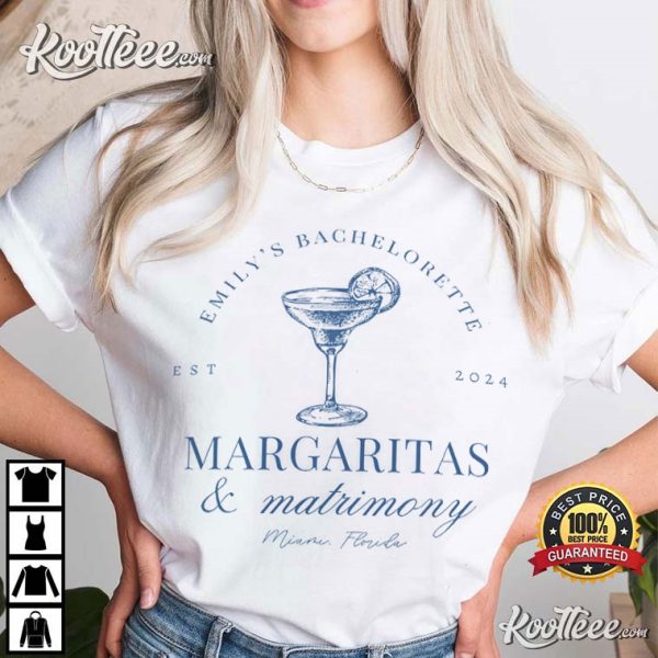 Beach Bachelorette Party Margaritas And Matrimony T-Shirt