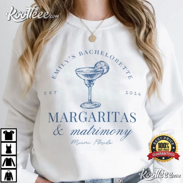 Beach Bachelorette Party Margaritas And Matrimony T-Shirt