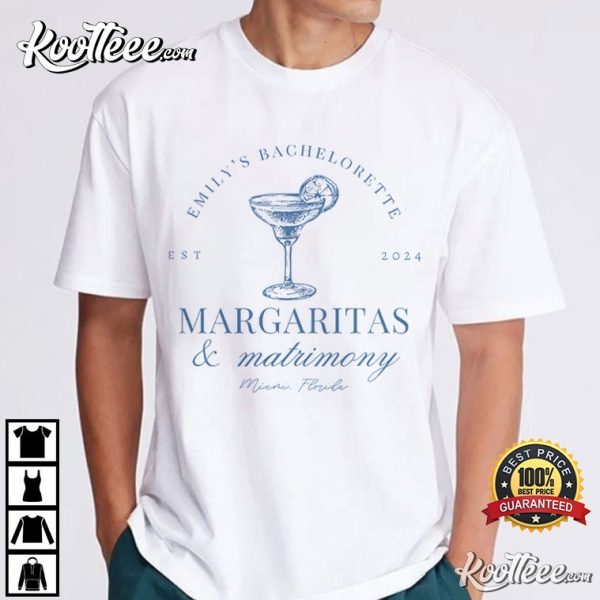 Beach Bachelorette Party Margaritas And Matrimony T-Shirt