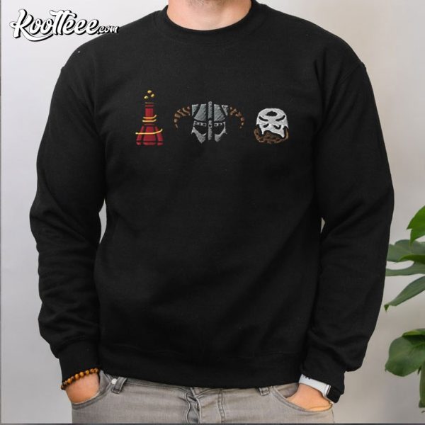 Skyrim Game Symbols Embroidered Sweatshirt