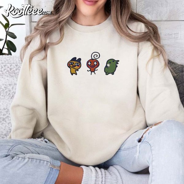 Tamagotchi Mametchi Memetchi Kuchipatchi Embroidered Sweatshirt