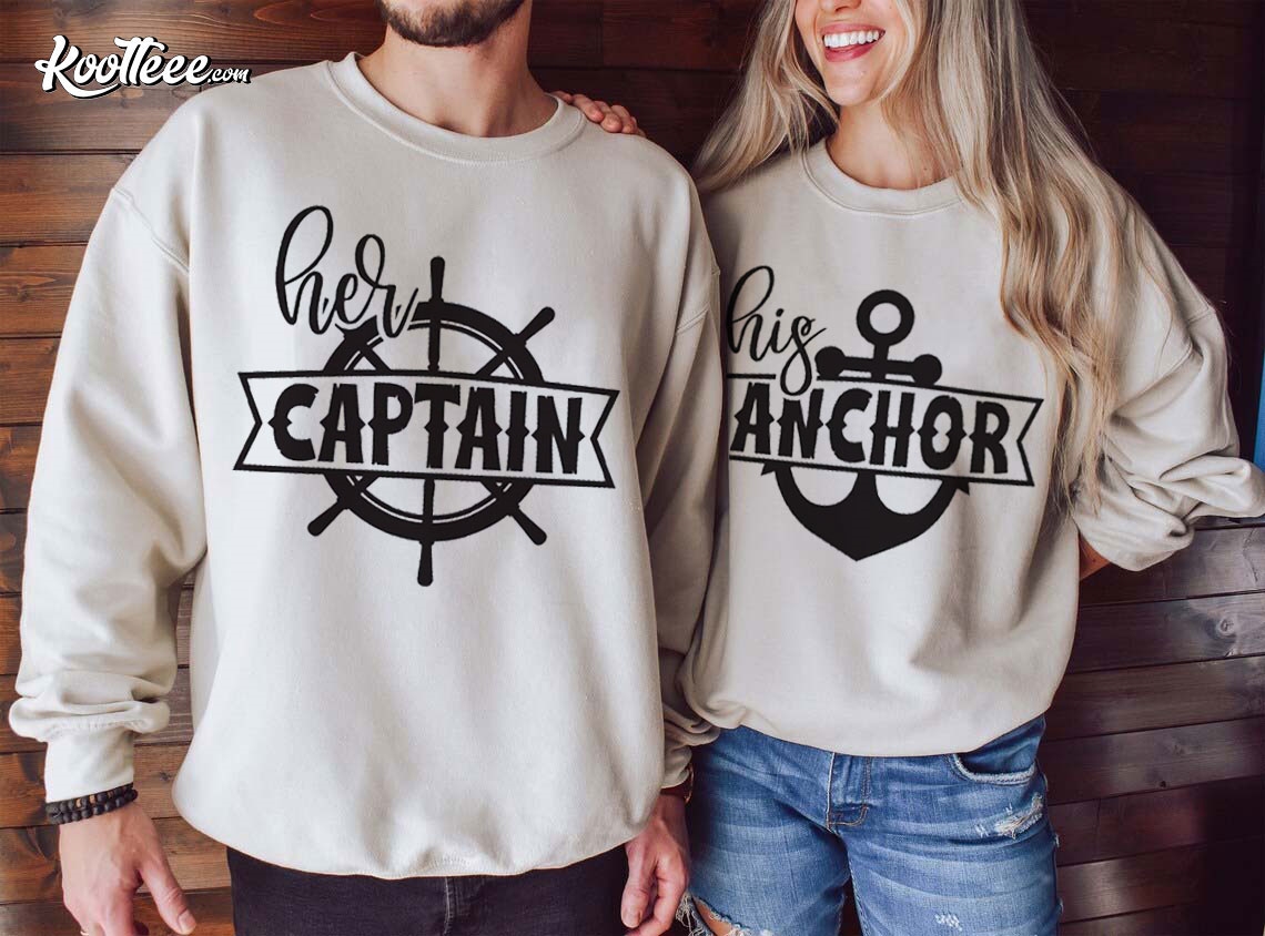 Her Captain His Anchor Couple Cruise Matching Shirts