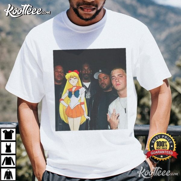 Sailor Moon Rapper Snoop Dogg Ice Cube Eminem Dr Dre Gangsta T-Shirt