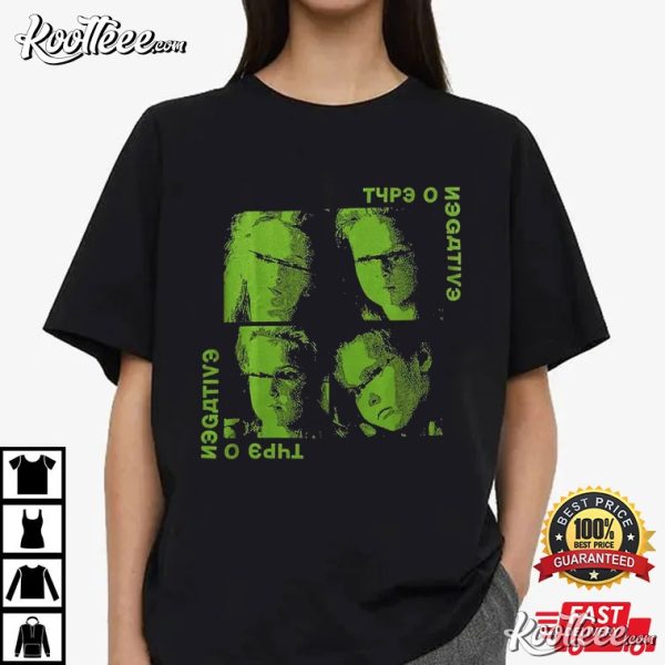 Type O Negative Band Green Faces Goth Metal T-Shirt