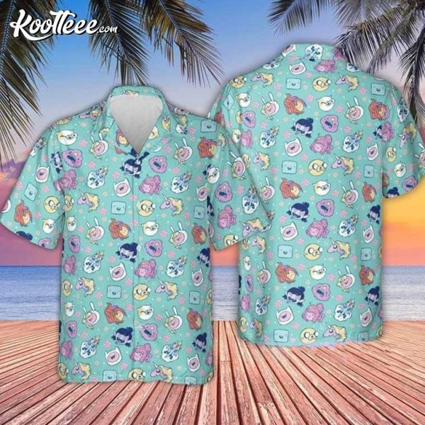 Adventure Time Floral Pattern Hawaiian Shirt