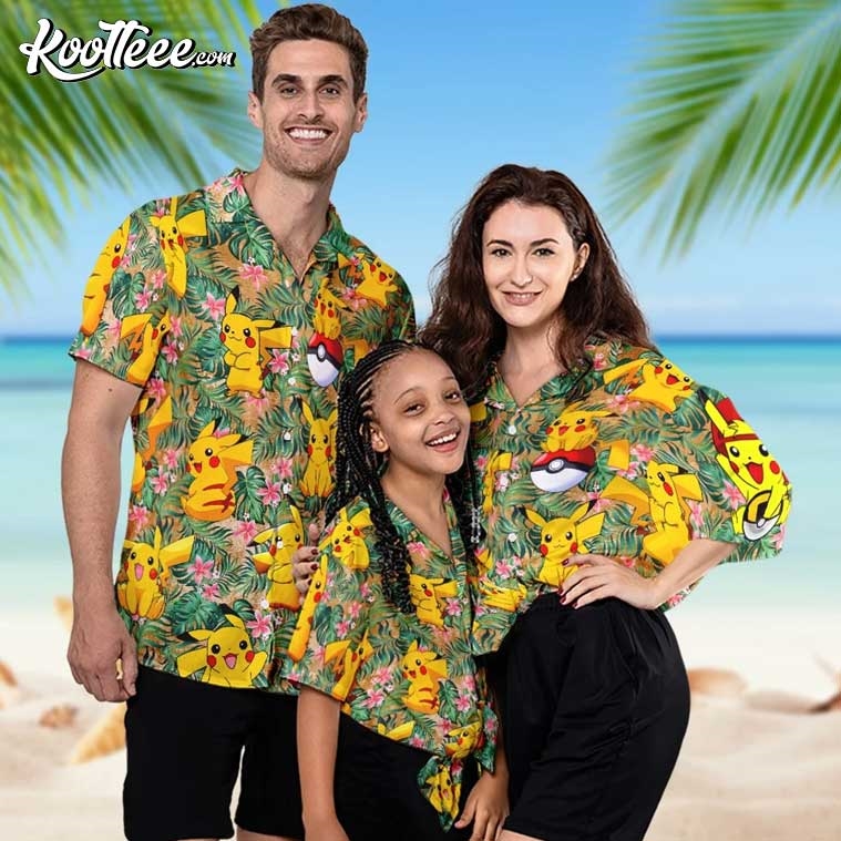 Pikachu Tropical Hawaiian Shirt