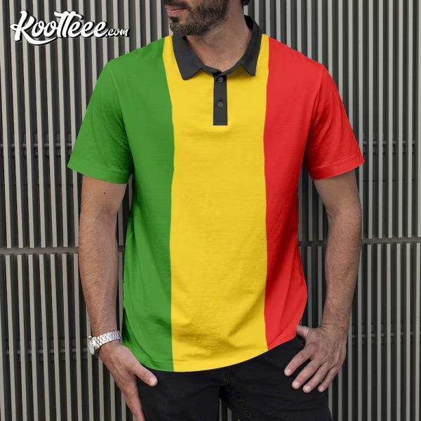 Reggae Rasta Jamaican Green Yellow Red Polo Shirt