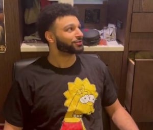 Jamal Murray Denver Nuggets Wearing Lisa Loser The Simpsons T Shirt (5)