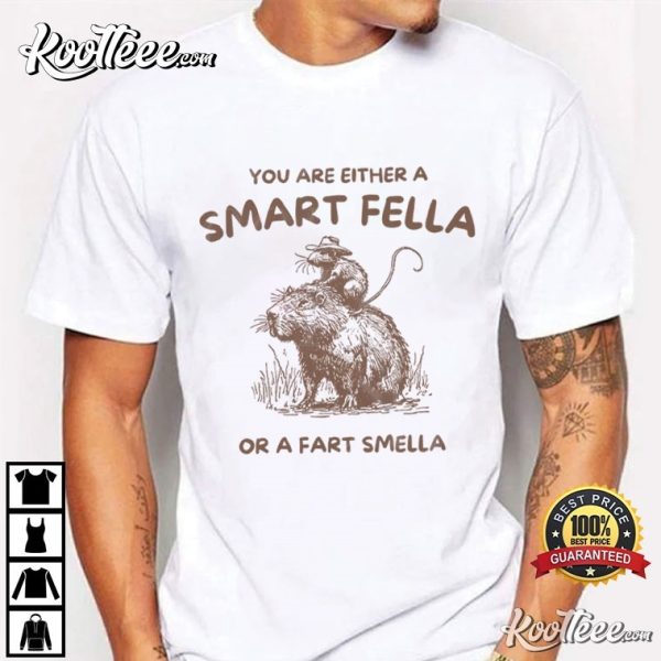 Capybara You Are Either A Smart Fella Or Fart Smella Vintage T-Shirt