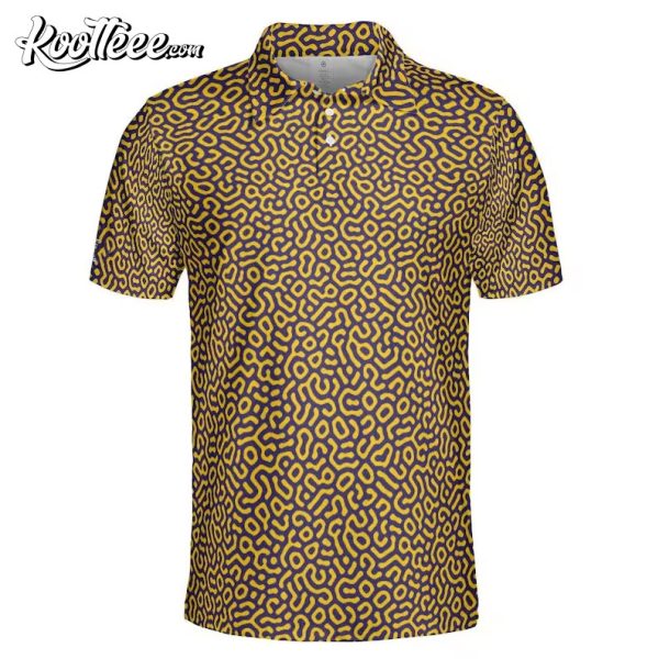 Yellow Doodle Pattern Polo Shirt