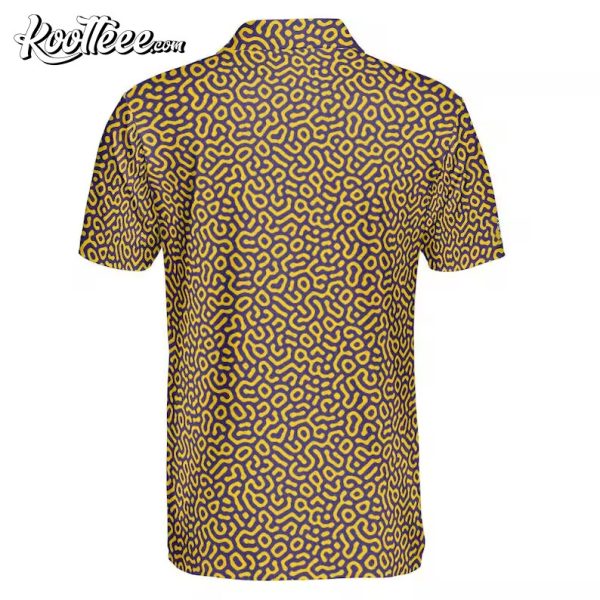 Yellow Doodle Pattern Polo Shirt