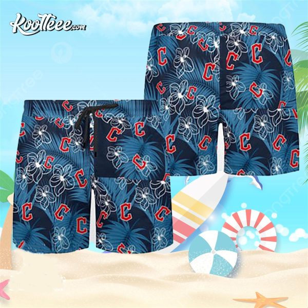 Cleveland Guardians Flower Hawaiian Shirt and Shorts