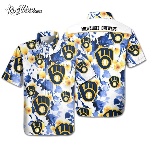 Milwaukee Brewers Flowers Hawaiian Shirt