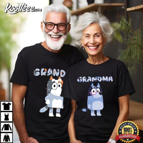 Grandma And Grandpa Nana And Bob Bluey Couple Shirts