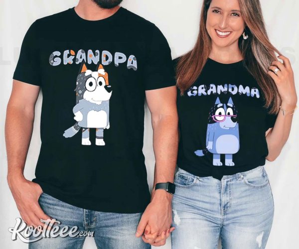 Grandma And Grandpa Nana And Bob Bluey Couple Shirts