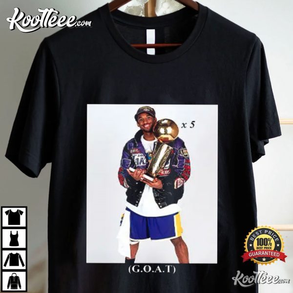 Allen Iverson Wearing Kobe Bryant Goat 5 Times Championship T-Shirt