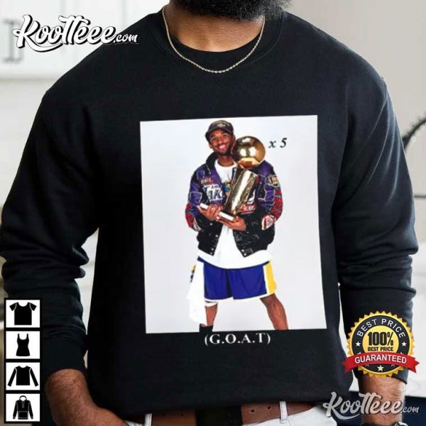 Allen Iverson Wearing Kobe Bryant Goat 5 Times Championship T-Shirt