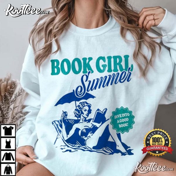 Book Girl Summer Book Lover Bookish Vacation T-Shirt