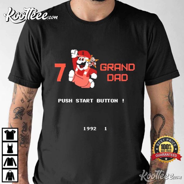 7 Grand Dad Push Start Button 1992 Super Mario T-Shirt