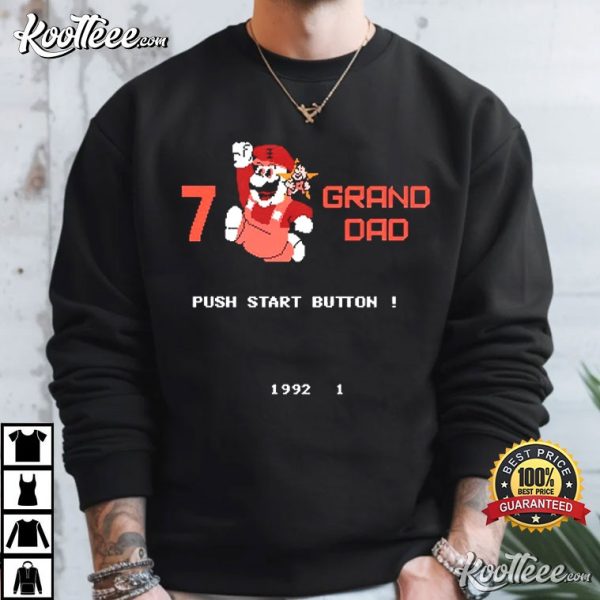 7 Grand Dad Push Start Button 1992 Super Mario T-Shirt